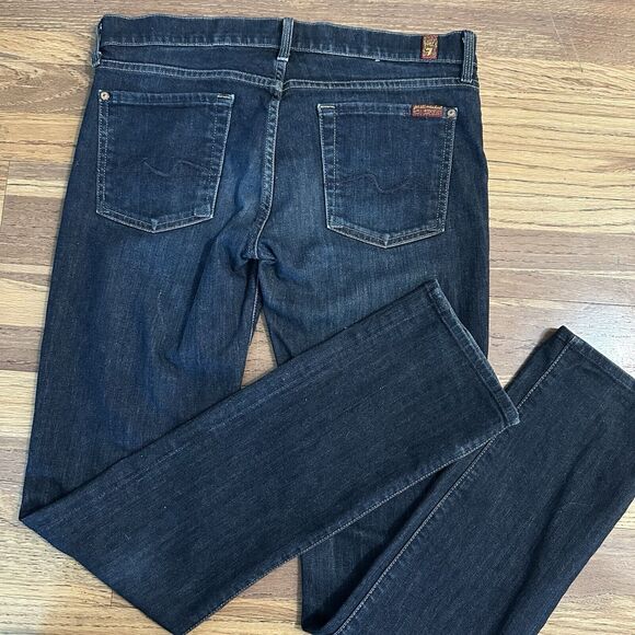 7 For All Mankind Women’s Jeans, Mid-Rise, Straight Leg, Dark Wash, Size 29 - Picture 6 of 11